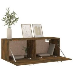 VidaXL Armoire murale Chêne fumé 100x36,5x35 cm Bois d'ingénierie -Casiers Soldes Boutique image 4 817612