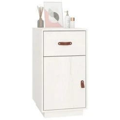 VidaXL Armoire de bureau Blanc 40x50x75 cm Bois massif de pin 9 VidaXL Armoire de bureau Blanc 40x50x75 cm Bois massif de pin -Casiers Soldes Boutique image 4 820098