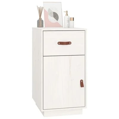 VidaXL Armoire de bureau Blanc 40x50x75 cm Bois massif de pin 4 VidaXL Armoire de bureau Blanc 40x50x75 cm Bois massif de pin â Image 4