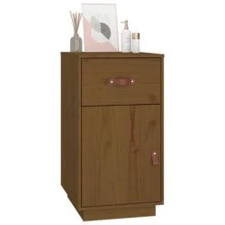 VidaXL Armoire de bureau Marron miel 40x50x75 cm Bois massif de pin -Casiers Soldes Boutique image 4 820100