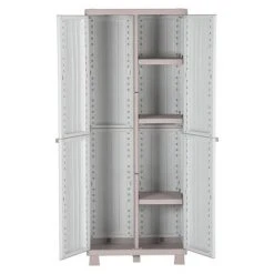 VidaXL Armoire de rangement avec 2 portes 68x39x170cm Gris clair/beige 10 VidaXL Armoire de rangement avec 2 portes 68x39x170cm Gris clair/beige -Casiers Soldes Boutique image 5 151218