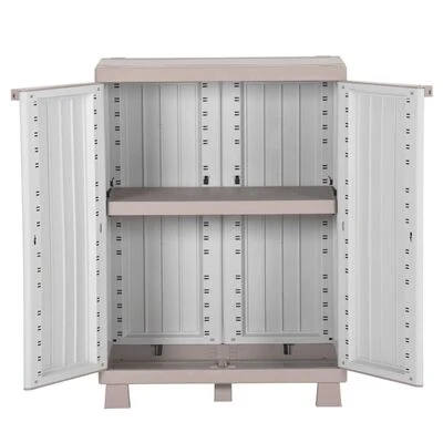 VidaXL Armoire de rangement et 2 portes 68x39x91,5 cm Gris clair/beige 5 VidaXL Armoire de rangement et 2 portes 68x39x91,5 cm Gris clair/beige â Image 5