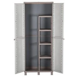 VidaXL Armoire de rangement et 2 portes 68x37,5x170cm Gris clair/beige -Casiers Soldes Boutique image 5 151220