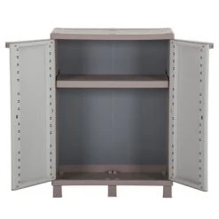 VidaXL Armoire de rangement 2 portes 68x37,5x91,5 cm Gris clair/beige -Casiers Soldes Boutique image 5 151222