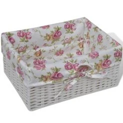 VidaXL Armoire avec 1 tiroir et 2 paniers Blanc Bois de Paulownia 10 VidaXL Armoire avec 1 tiroir et 2 paniers Blanc Bois de Paulownia -Casiers Soldes Boutique image 5 241542