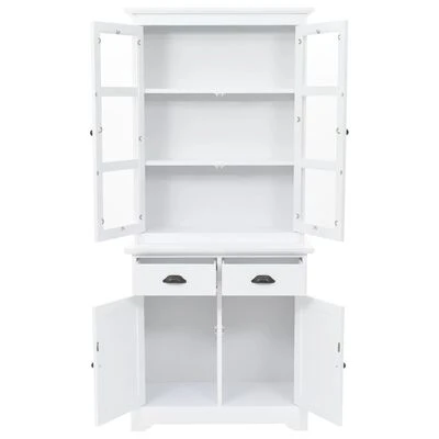 VidaXL Vaisselier avec 4 portes MDF et Bois de pin 80 x 40 x 180 cm 5 VidaXL Vaisselier avec 4 portes MDF et Bois de pin 80 x 40 x 180 cm – Image 5