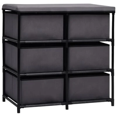 VidaXL Armoire de rangement à 6 tiroirs 55x29x55 cm Gris Acier 5 VidaXL Armoire de rangement à 6 tiroirs 55x29x55 cm Gris Acier – Image 5