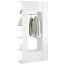 VidaXL Armoires de couloir 2 pcs Blanc brillant Bois d'ingénierie -Casiers Soldes Boutique image 5 3082041