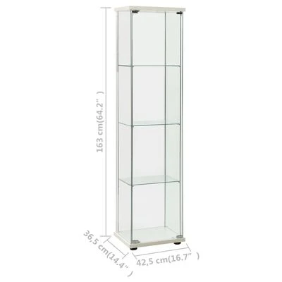 VidaXL Armoire de rangement Verre trempé Blanc 5 VidaXL Armoire de rangement Verre trempé Blanc – Image 5