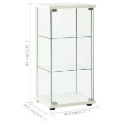 VidaXL Armoire de rangement Verre trempé Blanc -Casiers Soldes Boutique image 5 322797