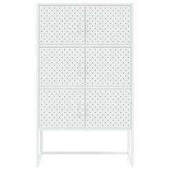 VidaXL Buffet haut Blanc 80x35x135 cm Acier -Casiers Soldes Boutique image 5 335878