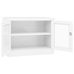 VidaXL Armoire de bureau Blanc 90x40x70 cm Acier -Casiers Soldes Boutique image 5 335926