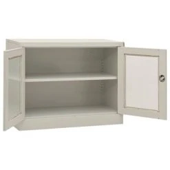 VidaXL Armoire de bureau Gris clair 90x40x70 cm Acier -Casiers Soldes Boutique image 5 335927