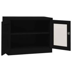 VidaXL Armoire de bureau Noir 90x40x70 cm Acier -Casiers Soldes Boutique image 5 335928