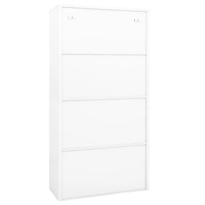 VidaXL Armoire de bureau Blanc 90x40x180 cm Acier et verre trempé 5 VidaXL Armoire de bureau Blanc 90x40x180 cm Acier et verre trempé – Image 5