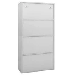 VidaXL Armoire de bureau Gris clair 90x40x180 cm Acier et verre trempé -Casiers Soldes Boutique image 5 335939