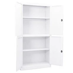 VidaXL Armoire de bureau Blanc 90x40x180 cm Acier -Casiers Soldes Boutique image 5 335942