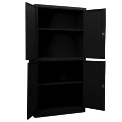 VidaXL Armoire de bureau Noir 90x40x180 cm Acier -Casiers Soldes Boutique image 5 335944