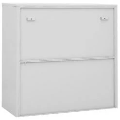 VidaXL Armoire de bureau porte coulissante Gris clair 90x40x90cm Acier -Casiers Soldes Boutique image 5 335951