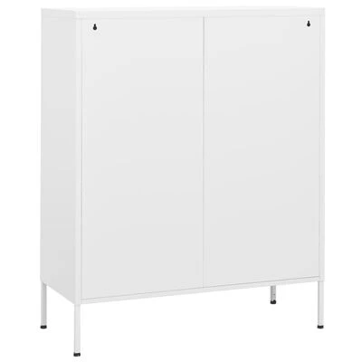 VidaXL Armoire de rangement Blanc 80x35x101,5 cm Acier 5 VidaXL Armoire de rangement Blanc 80x35x101,5 cm Acier – Image 5