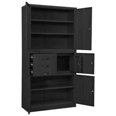 VidaXL Armoire de bureau Anthracite 90x40x180 cm Acier 5 VidaXL Armoire de bureau Anthracite 90x40x180 cm Acier – Image 5