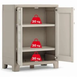 Keter Armoire de rangement basse Gulliver Beige et marron 100 cm 10 Keter Armoire de rangement basse Gulliver Beige et marron 100 cm -Casiers Soldes Boutique image 5 434764