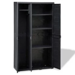 VidaXL Armoire de rangement de jardin avec 4 étagères Noir -Casiers Soldes Boutique image 5 43700