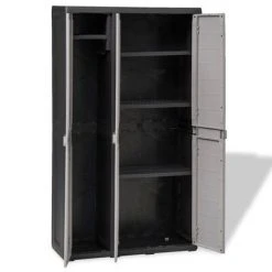 VidaXL Armoire de rangement de jardin avec 4 étagères Noir et gris -Casiers Soldes Boutique image 5 43701