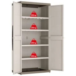 Keter Armoire à étagères Excellence XL Beige et taupe 182 cm 10 Keter Armoire à étagères Excellence XL Beige et taupe 182 cm -Casiers Soldes Boutique image 5 46642