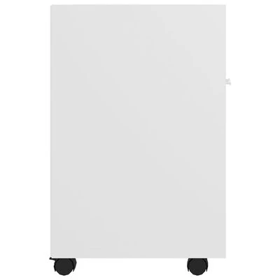 VidaXL Armoire latérale avec roues Blanc 33x38x60 cm Aggloméré 5 VidaXL Armoire latérale avec roues Blanc 33x38x60 cm Aggloméré – Image 5