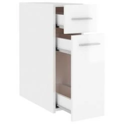 VidaXL Armoire d'apothicaire Blanc brillant 20x45,5x60 cm Aggloméré -Casiers Soldes Boutique image 5 804217