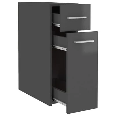 VidaXL Armoire d'apothicaire Gris brillant 20x45,5x60 cm Aggloméré 5 VidaXL Armoire d'apothicaire Gris brillant 20x45,5x60 cm Aggloméré – Image 5