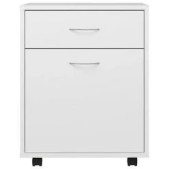 VidaXL Armoire à roulettes Blanc 45x38x54 cm Aggloméré 10 VidaXL Armoire à roulettes Blanc 45x38x54 cm Aggloméré -Casiers Soldes Boutique image 5 808440