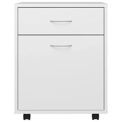 VidaXL Armoire à roulettes Blanc 45x38x54 cm Aggloméré 5 VidaXL Armoire à roulettes Blanc 45x38x54 cm Aggloméré – Image 5