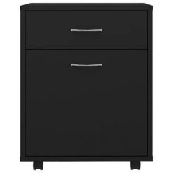 VidaXL Armoire à roulettes Noir 45x38x54 cm Aggloméré -Casiers Soldes Boutique image 5 808441