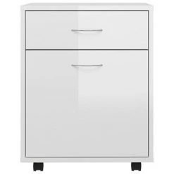 VidaXL Armoire à roulettes Blanc brillant 45x38x54 cm Aggloméré 10 VidaXL Armoire à roulettes Blanc brillant 45x38x54 cm Aggloméré -Casiers Soldes Boutique image 5 808446