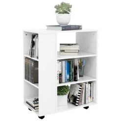 VidaXL Armoire à roulettes Blanc brillant 60x35x75 cm Aggloméré 10 VidaXL Armoire à roulettes Blanc brillant 60x35x75 cm Aggloméré -Casiers Soldes Boutique image 5 808455