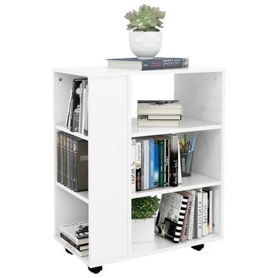 VidaXL Armoire à roulettes Blanc brillant 60x35x75 cm Aggloméré 5 VidaXL Armoire à roulettes Blanc brillant 60x35x75 cm Aggloméré – Image 5