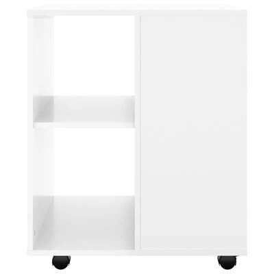 VidaXL Armoire à roulettes Blanc brillant 60x53x72 cm Aggloméré 5 VidaXL Armoire à roulettes Blanc brillant 60x53x72 cm Aggloméré – Image 5