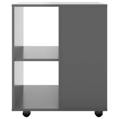 VidaXL Armoire à roulettes Gris brillant 60x53x72 cm Aggloméré 5 VidaXL Armoire à roulettes Gris brillant 60x53x72 cm Aggloméré – Image 5