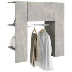 VidaXL Armoire de couloir Gris béton 97,5x37x99 cm Bois d'ingénierie -Casiers Soldes Boutique image 5 808769