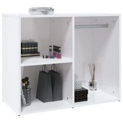 VidaXL Armoire de dressing Blanc brillant 80x40x65cm Bois d'ingénierie -Casiers Soldes Boutique image 5 808852