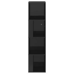 VidaXL Armoire d'angle Noir brillant 33x33x132 cm Aggloméré -Casiers Soldes Boutique image 5 809042
