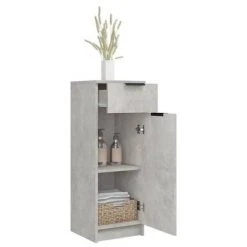 VidaXL Armoire de salle de bain Gris béton 32x34x90 cm -Casiers Soldes Boutique image 5 811290
