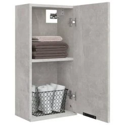 VidaXL Armoire de salle de bain murale Gris béton 32x20x67 cm -Casiers Soldes Boutique image 5 811299