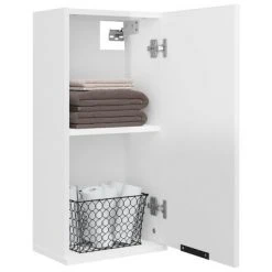 VidaXL Armoire de salle de bain murale Blanc brillant 32x20x67 cm -Casiers Soldes Boutique image 5 811301