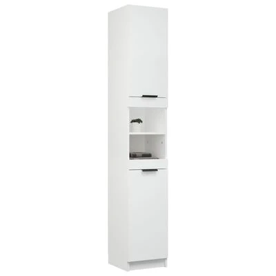 VidaXL Armoire de salle de bain Blanc 32x34x188,5 cm Bois d'ingénierie 5 VidaXL Armoire de salle de bain Blanc 32x34x188,5 cm Bois d'ingénierie – Image 5