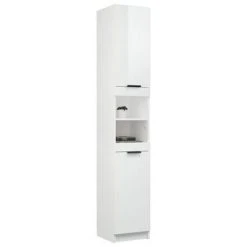 VidaXL Armoire de salle de bain Blanc brillant 32x34x188,5 cm 10 VidaXL Armoire de salle de bain Blanc brillant 32x34x188,5 cm -Casiers Soldes Boutique image 5 811328