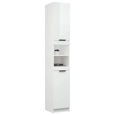 VidaXL Armoire de salle de bain Blanc brillant 32x34x188,5 cm 5 VidaXL Armoire de salle de bain Blanc brillant 32x34x188,5 cm – Image 5