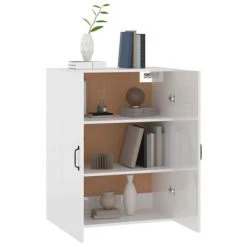 VidaXL Armoire suspendue Blanc brillant 69,5x34x90cm Bois d'ingénierie 10 VidaXL Armoire suspendue Blanc brillant 69,5x34x90cm Bois d'ingénierie -Casiers Soldes Boutique image 5 812273